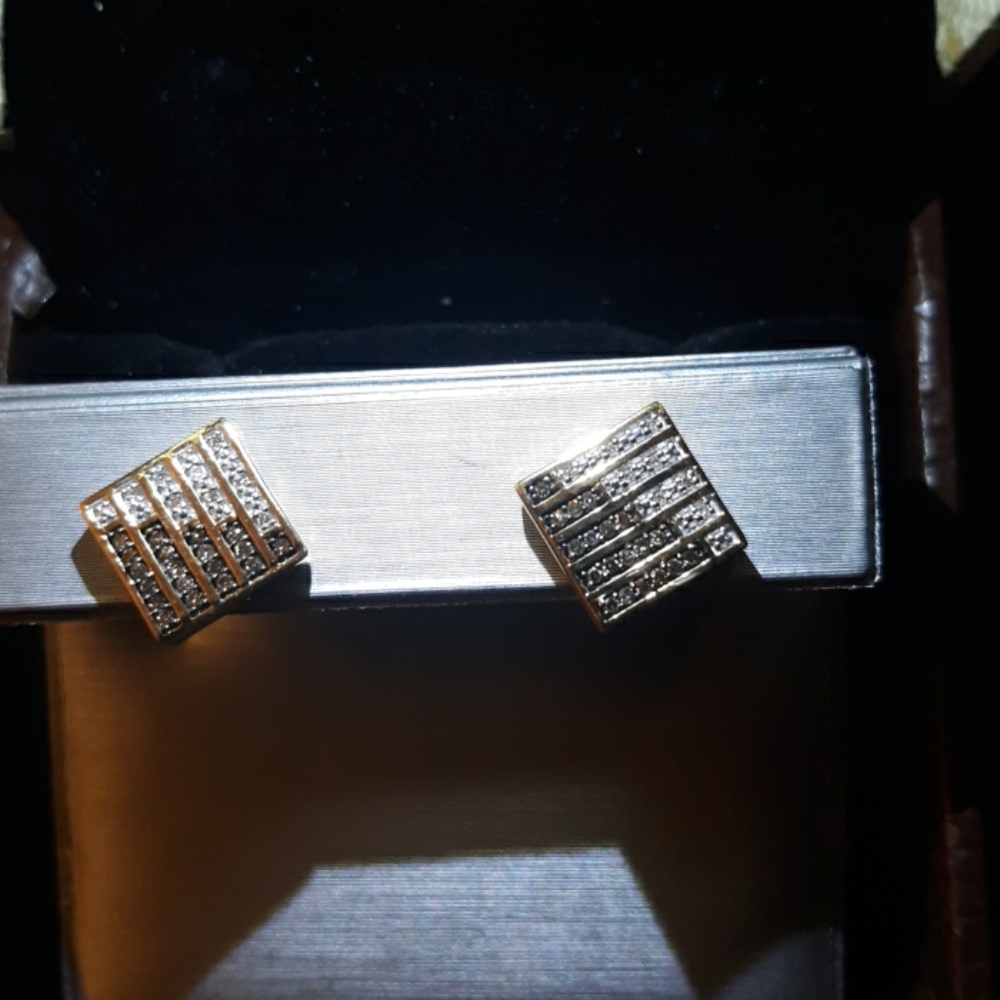 Zales champagne and white diamond 1/4 ct t.w